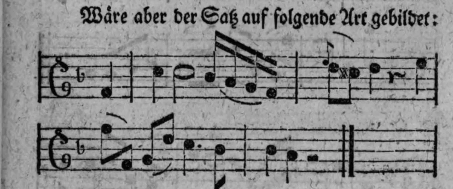 Notenbeyspiel: dritte Variante desselben Sazes