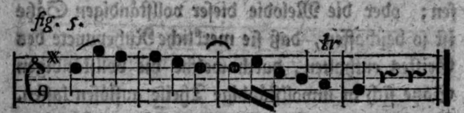 Notenbeyspiel: fig. 5, aus Absaz fig. 1 gebildeter Schlußsaz