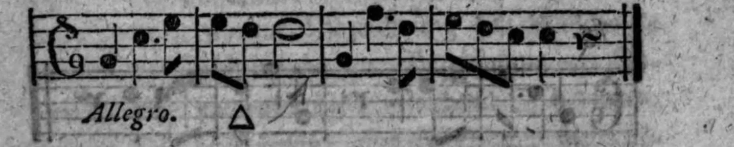 Notenbeyspiel: fig. 2, Allegro, mit △-Zeichen
