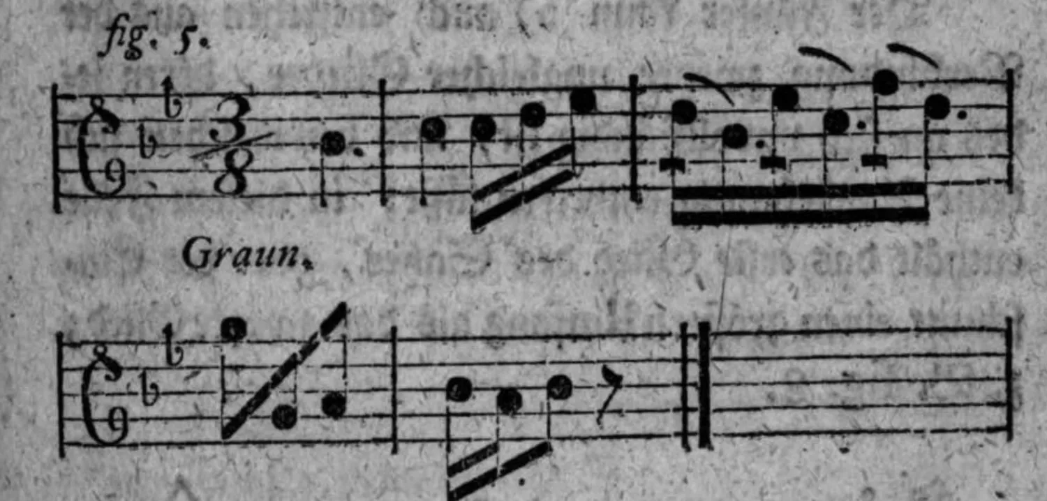 Notenbeyspiel: fig. 5, Fünfer nach Graun