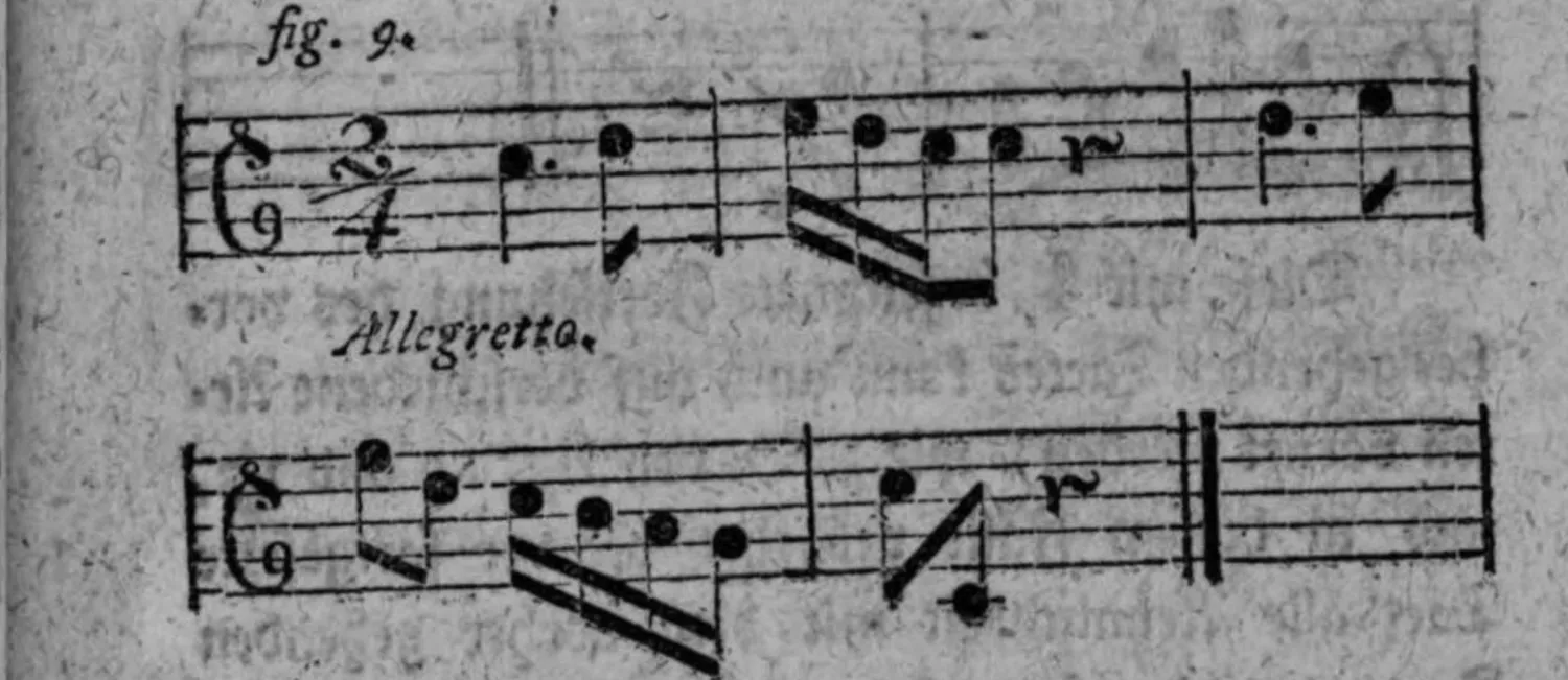 Notenbeyspiel: fig. 9, Fünfer mit ungleichen Gliedern, zweytes Glied größer