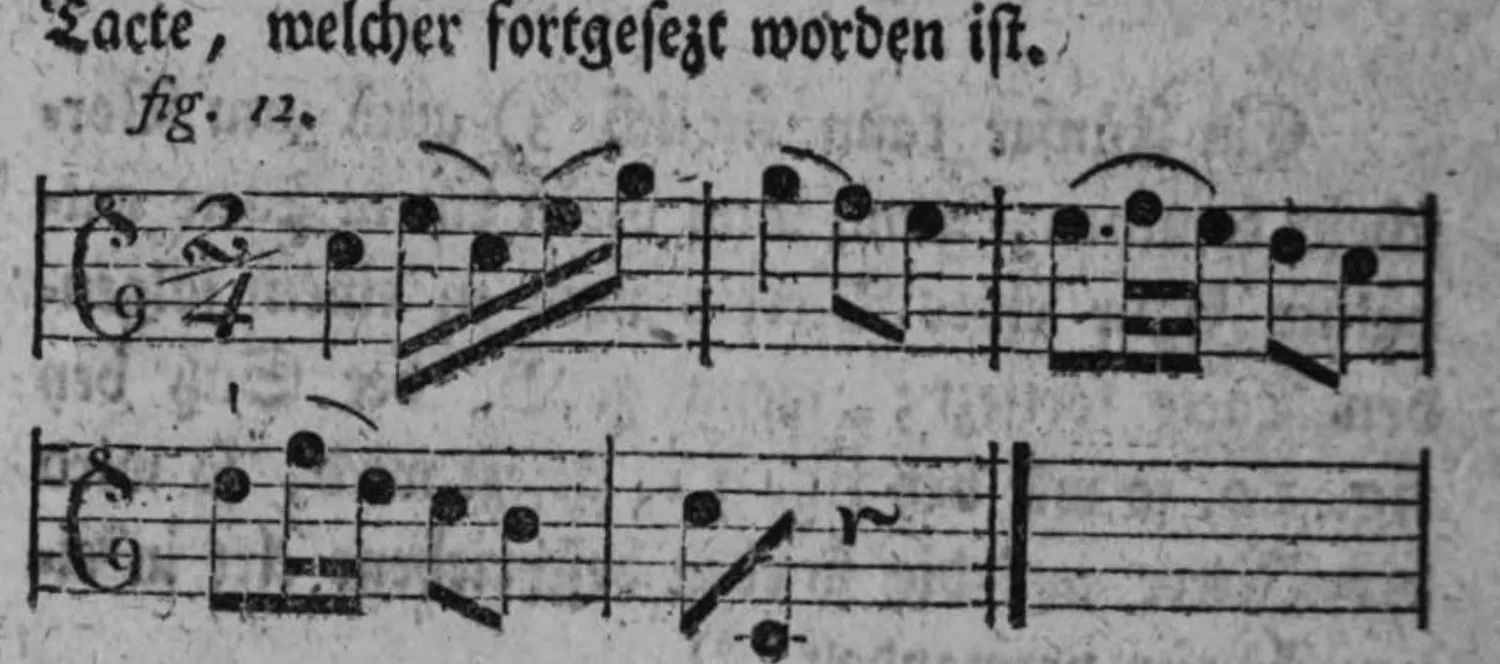 Notenbeyspiel: fig. 12, Variante der fortgesezten Tact-Figur