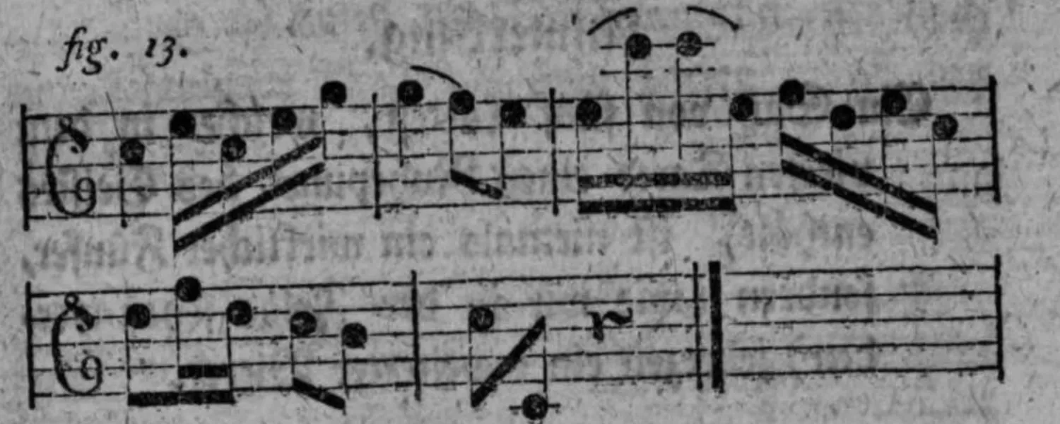 Notenbeyspiel: fig. 13, weitere Variante der fortgesezten Tact-Figur