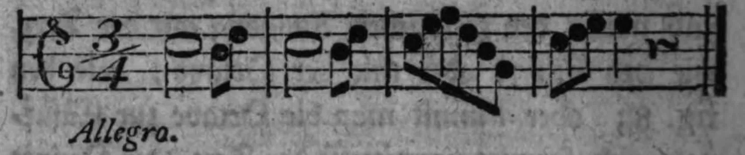Notenbeyspiel: fig. 9, Cäsur vermittelst der Octave, weiblicher Ausgang vermittelst der Terz