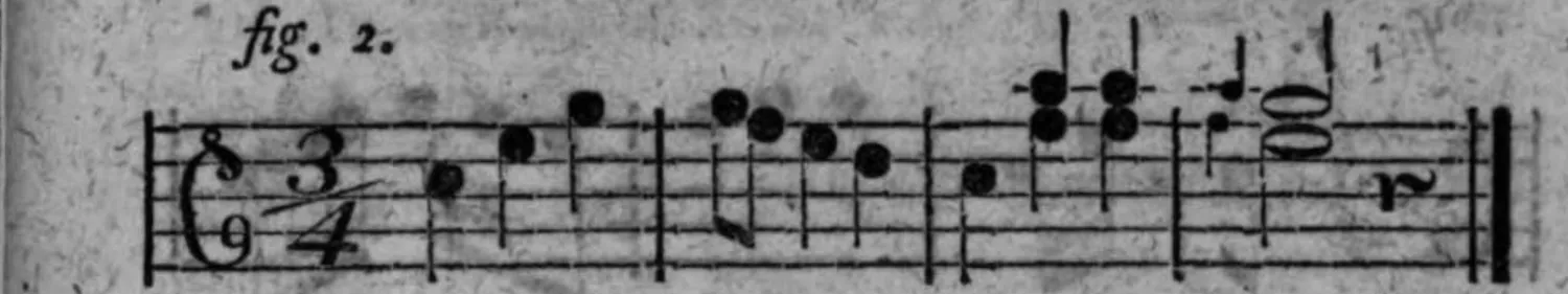 Notenbeyspiel: fig. 2, Verzierung der Cäsurnote durch Vorhalt/Vorschlag