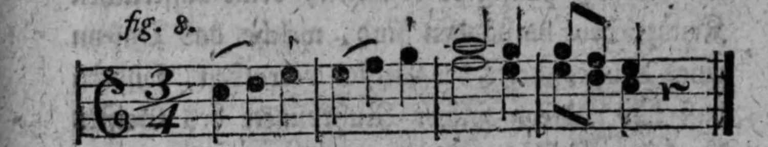Notenbeyspiel: fig. 8, dieselbe Notenfigur als Nicht-Endigungsformel im dritten Tacte