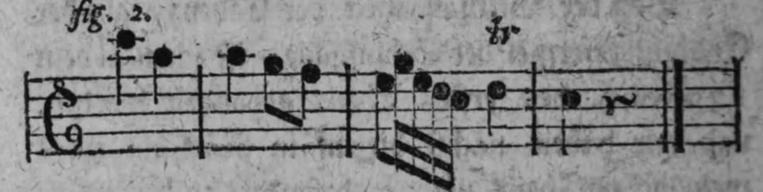 Notenbeyspiel: fig. 2, Vorbereitungsnote der Cadenz mit Nebennoten verziert, mit Triller