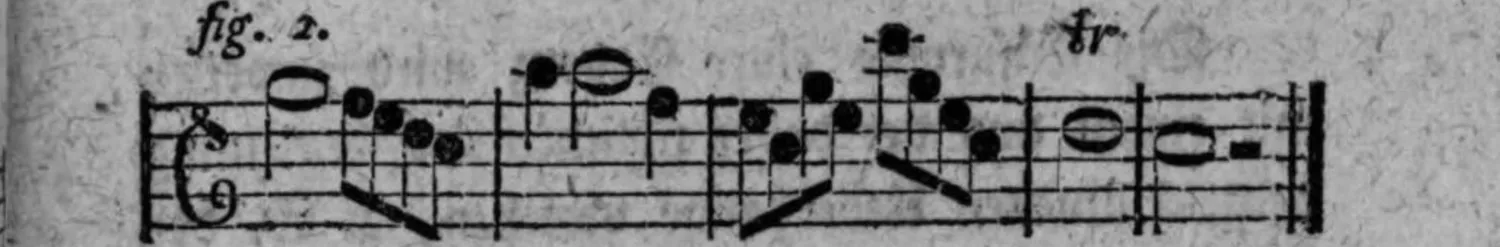 Notenbeyspiel: fig. 2, vergrößerte Vorbereitungsnote mit Nebennoten verziert, Allegro, mit Triller
