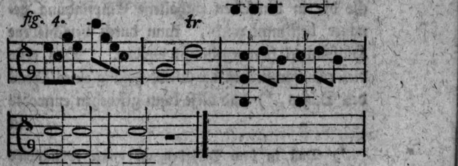 Notenbeyspiel: fig. 4, Anhang aus abwechselndem Dreyklange auf Grundton und Quinte der Tonart, mit Triller
