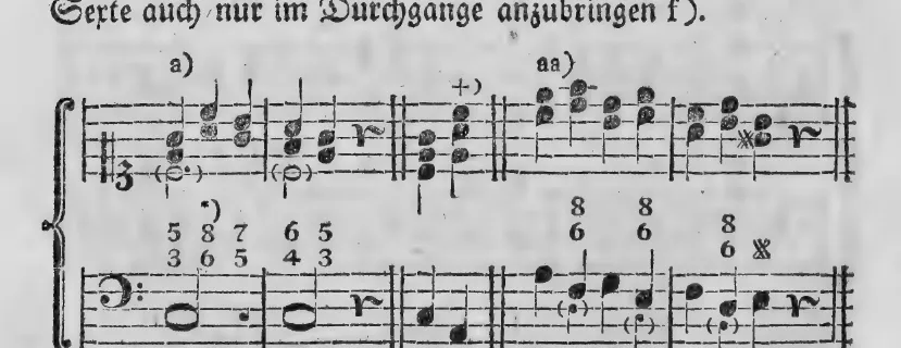Notenbeyspiel: a) aa) – dreystimmiger Satz mit 8/6-Bezifferung