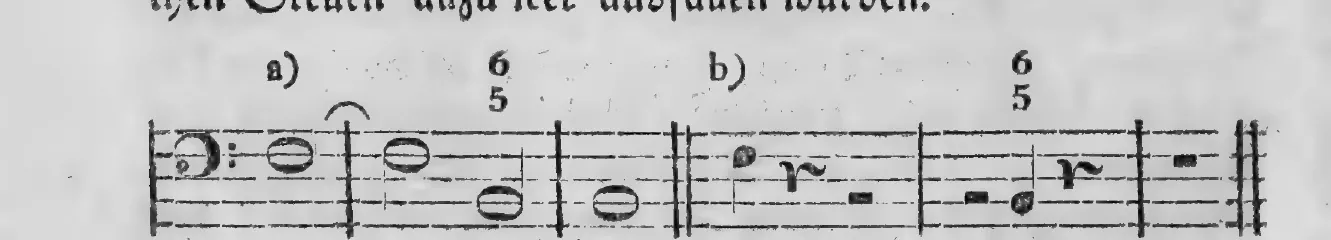 Notenbeyspiel: §.207, Buchstaben a) und b) (Ziffern 6/5), erstes System