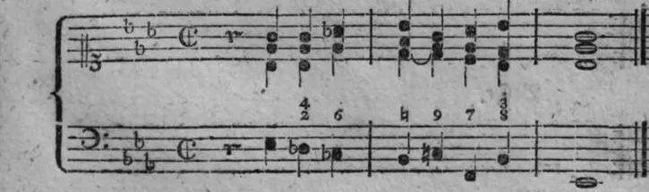 Notenbeyspiel, gedr. 33, vierte Zeile