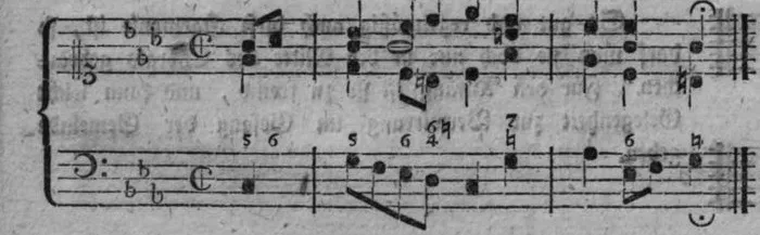Notenbeyspiel, gedr. 34, dritte Zeile