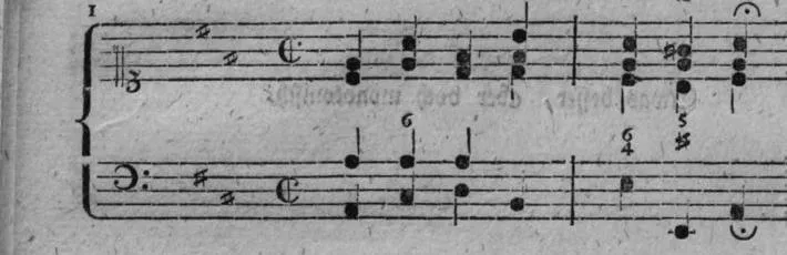 Notenbeyspiel, gedr. 44, Zweite Strophe, Nro. 1