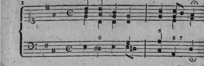 Notenbeyspiel, gedr. 45, Dritte Strophe, Nro. 1
