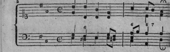 Notenbeyspiel, gedr. 45, Dritte Strophe, Nro. 2