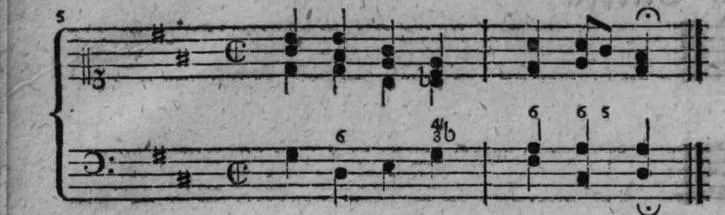 Notenbeyspiel, gedr. 46, Dritte Strophe, Nro. 5