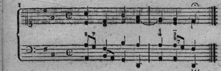 Notenbeyspiel, gedr. 46, Vierte Strophe, Nro. 1