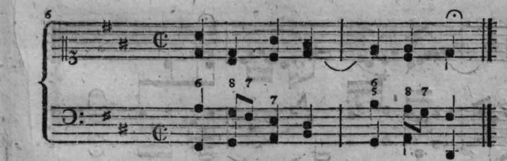 Notenbeyspiel, gedr. 47, Vierte Strophe, Nro. 6