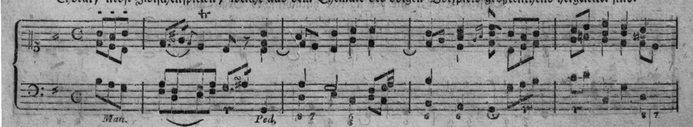 Notenbeyspiel, gedr. 57: Choral nebst Zwischenspielen, Anfang