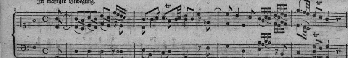 Notenbeyspiel, gedr. 60: erste kurze Einleitung (»In mäßiger Bewegung.«)