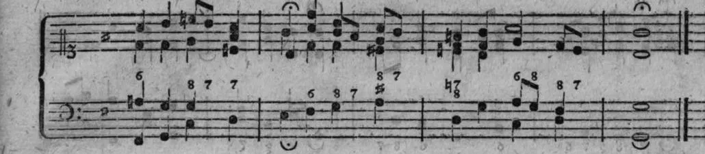 Notenbeyspiel, gedr. 60: veränderte Begleitung, Nro. 2, Schluß
