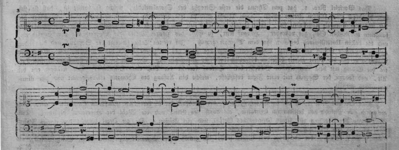 Notenbeyspiel, gedr. 63–64: Vorspiel Nro. 3, erster Teil