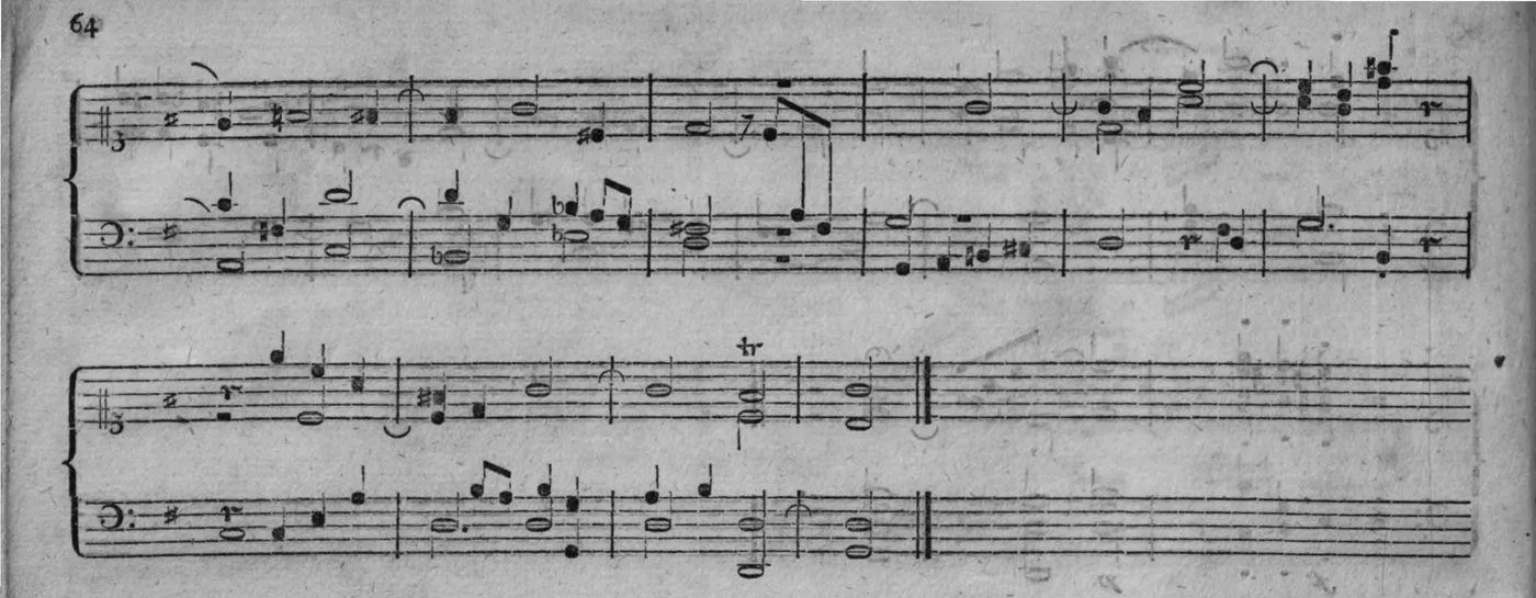 Notenbeyspiel, gedr. 64: Vorspiel Nro. 3, Schluß