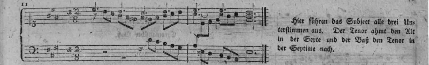 Notenbeyspiel, gedr. 77, Dritte Strophe, Nro. 11