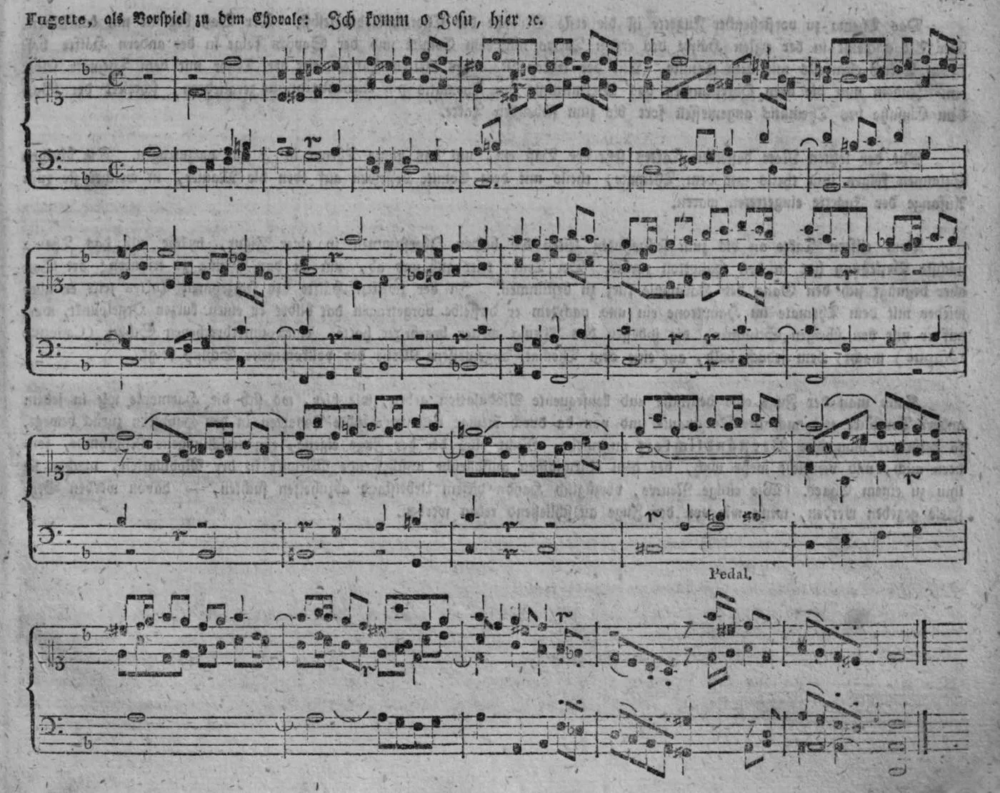 Notenbeyspiel, gedr. 83: Fugette, als Vorspiel zu dem Chorale: Ich komm o Jesu, hier ec.