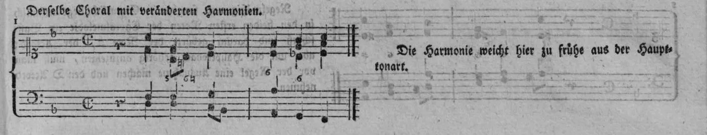 Notenbeyspiel, gedr. 87, Derselbe Choral mit veränderten Harmonien, Nro. 1