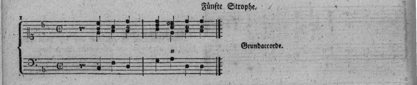Notenbeyspiel, gedr. 98, Fünfte Strophe, Nro. 1