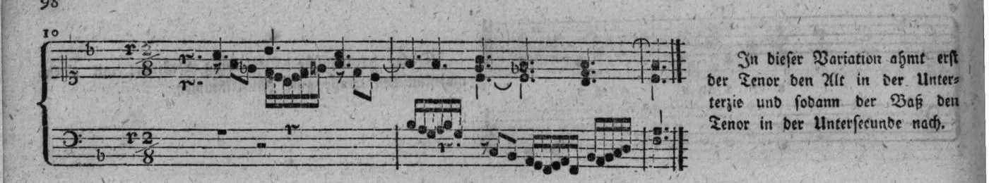 Notenbeyspiel, gedr. 98, Vierte Strophe, Nro. 10