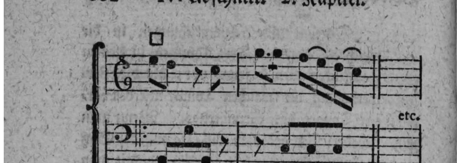 Notenbeyspiel: Schluß von fig. 10, mit □-Zeichen (Einschnitt), endet mit »etc.« und Schlußstrich