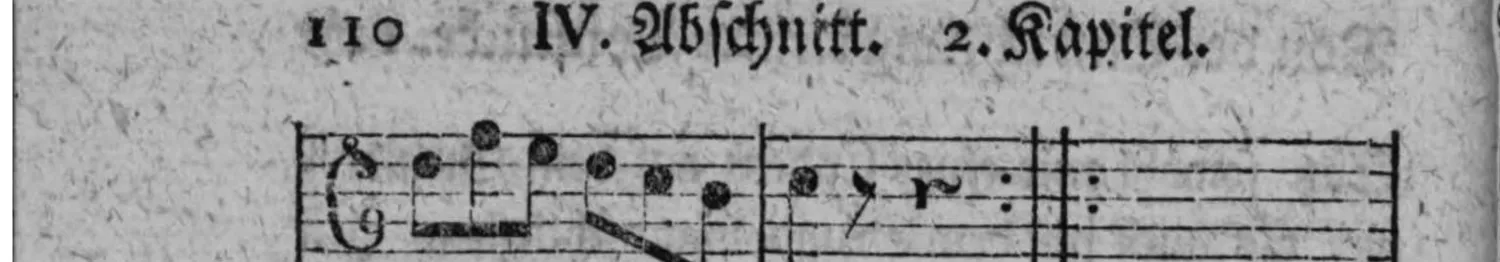 Notenbeyspiel: Schluß dieser Melodie, ein weiteres System mit Wiederholungszeichen beidseitig