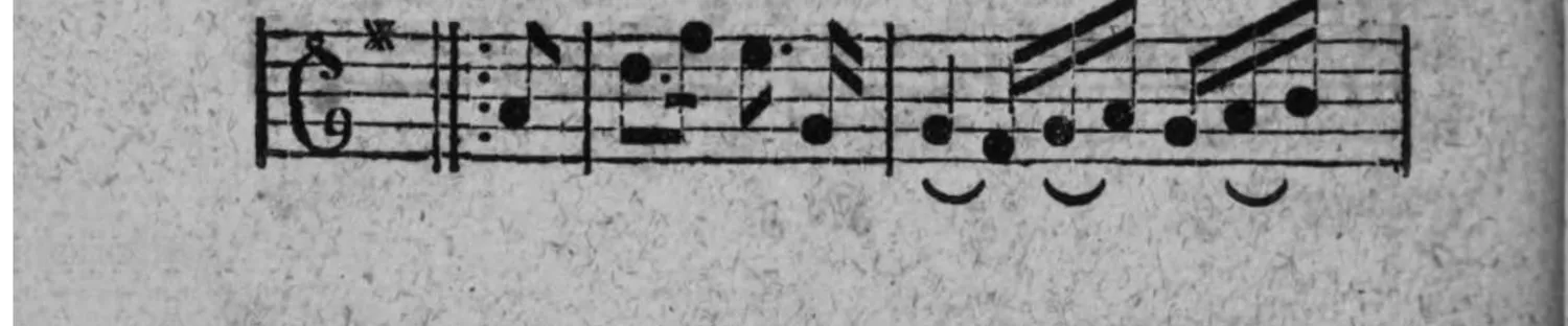 Notenbeyspiel: fig. 4, einstimmige Melodie, ein System (Fortsetzung auf der nächsten Seite)
