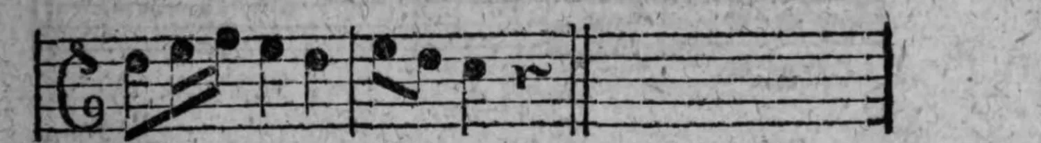 Notenbeyspiel: fig. 5, Fortsetzung, zwey Takte, endet mit Fermate und Doppelstrich