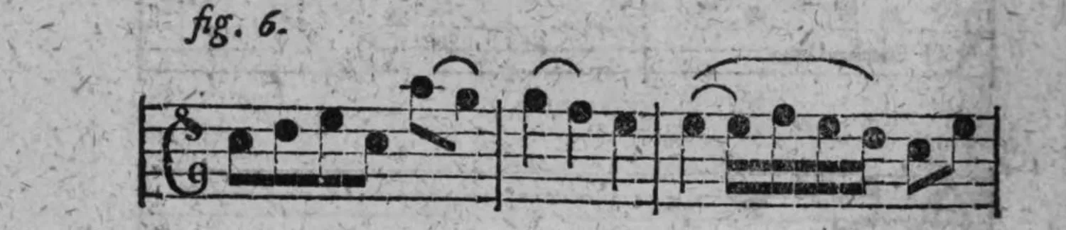 Notenbeyspiel: fig. 6, einstimmige Melodie, erstes System