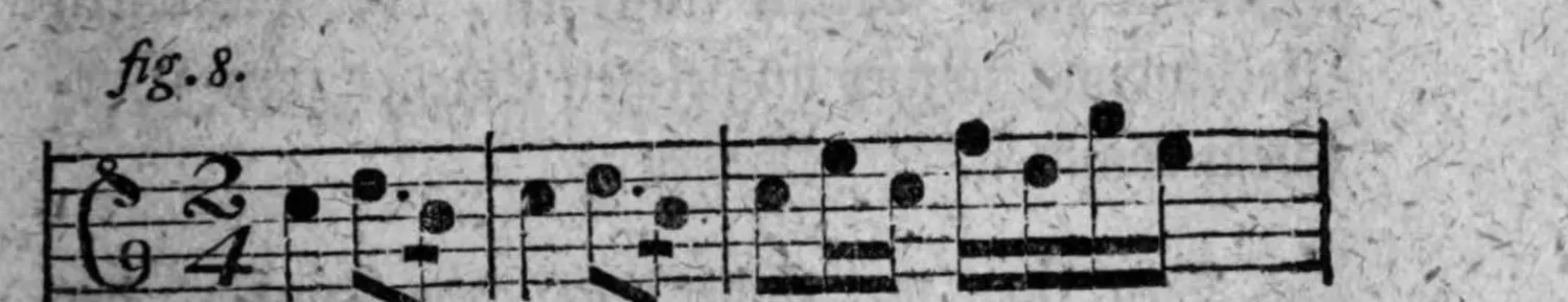 Notenbeyspiel: fig. 8, einstimmige Melodie im 2/4-Takt, erstes System