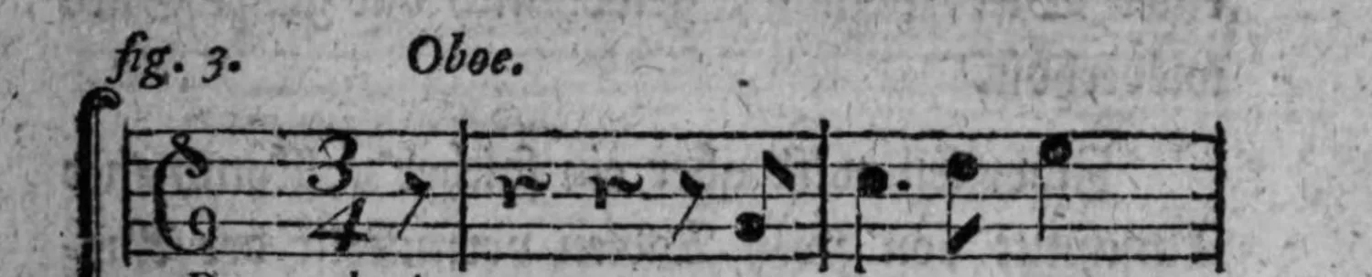 Notenbeyspiel: fig. 3, Oboe-Stimme allein im 3/4-Takt