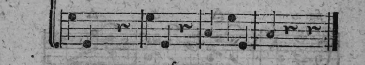 Notenbeyspiel: fig. 3, Fortsetzung und Schluß des Basses, endet mit Doppelstrich