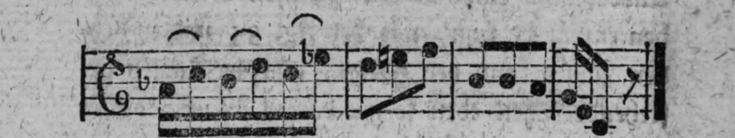 Notenbeyspiel: fig. 3, Fortsetzung, zweites (abschließendes) System, endet mit Doppelstrich