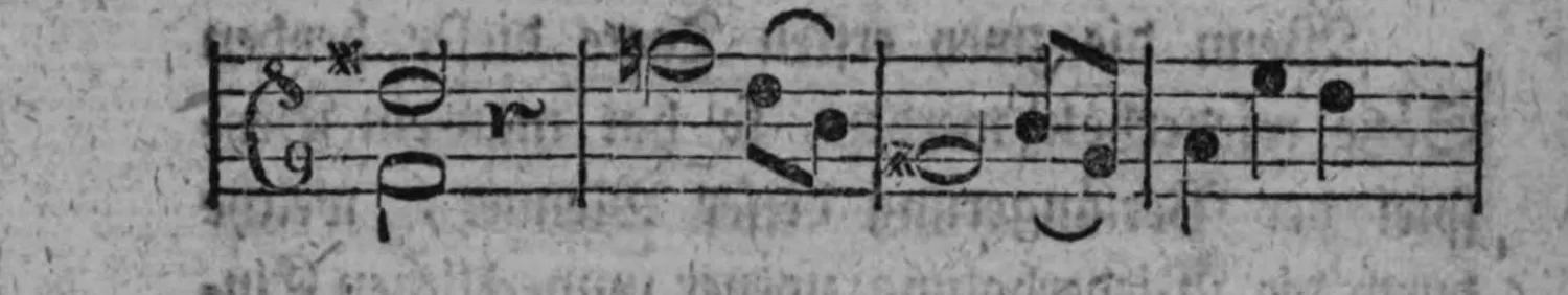 Notenbeyspiel: Menuet, Fortsetzung, sechstes System
