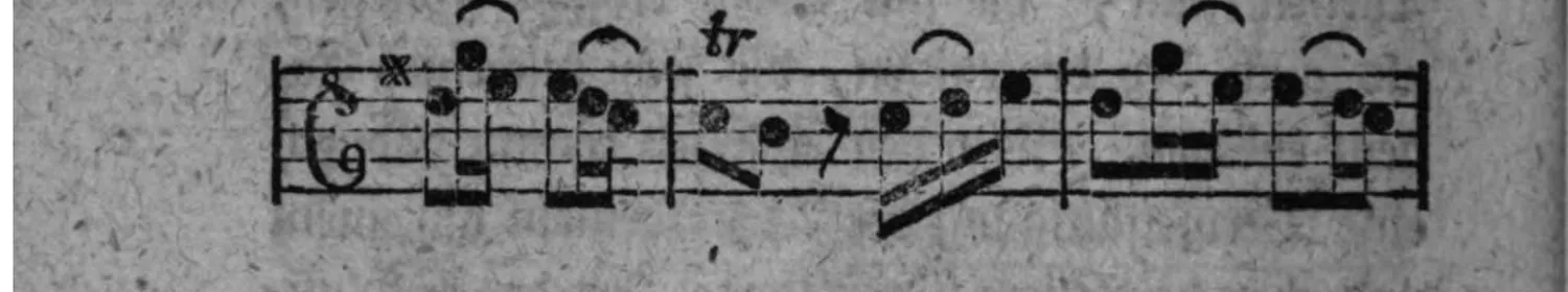 Notenbeyspiel: fig. 1, zweytes System (Fortsetzung)