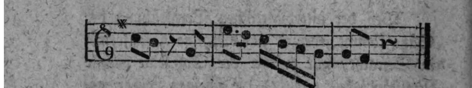 Notenbeyspiel: fig. 1, zweytes (abschließendes) System mit Fermate und Doppelstrich