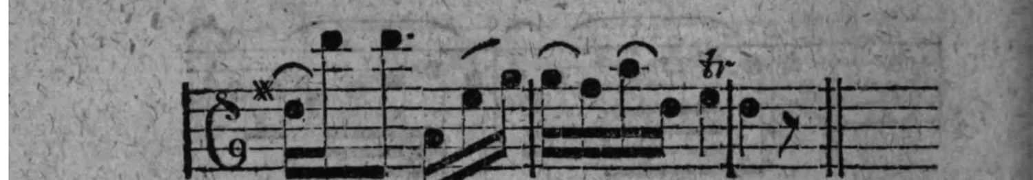 Notenbeyspiel: fig. 1, zweytes (abschließendes) System, mit Triller (tr) und Doppelstrich