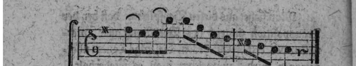 Notenbeyspiel: fig. 5, Schluß, Diskantsystem, mit Doppelstrich