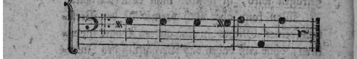 Notenbeyspiel: fig. 5, Schluß, Baßsystem, mit Doppelstrich