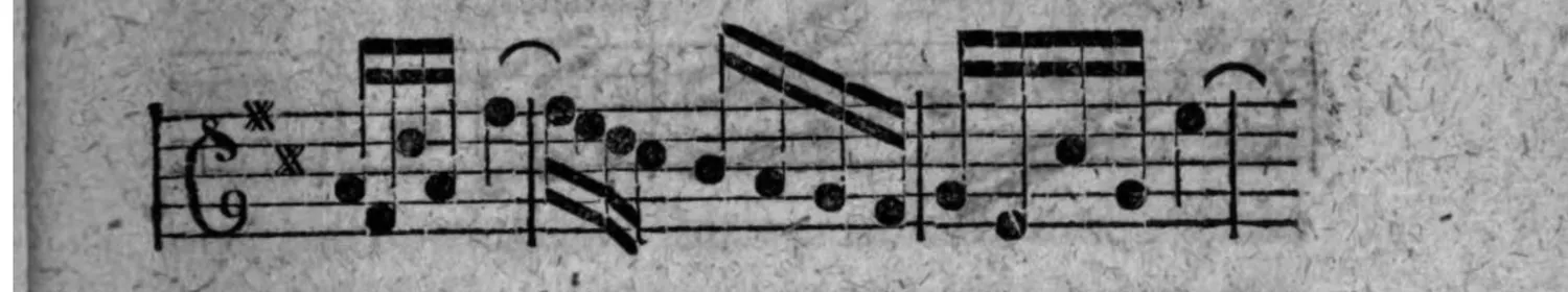 Notenbeyspiel: fig. 2, zweytes System (Fortsetzung)