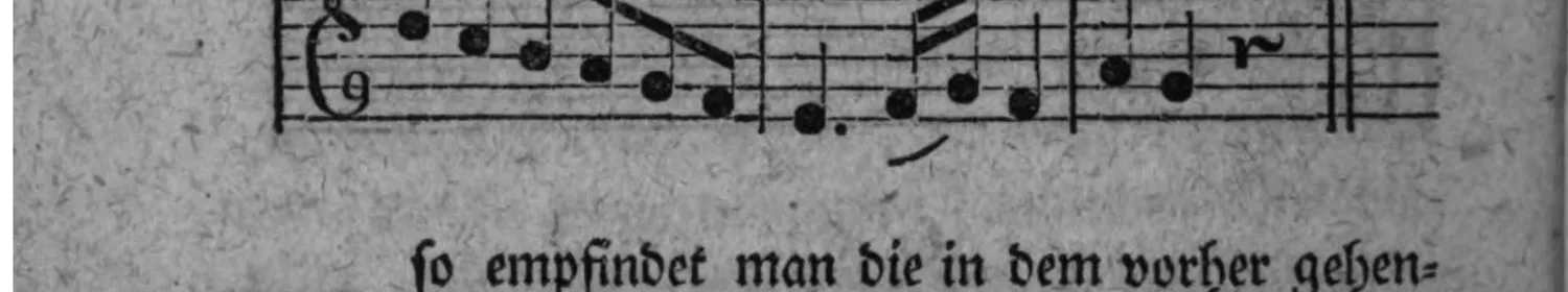 Notenbeyspiel: einstimmiges (einzeiliges) System, mit Doppelstrich am Ende